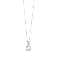 Collana Comete Donna in Oro bianco Acquamarina 0.06 Ct GLQ279 - GLQ279